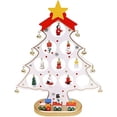 thumbnail image 1 of LINLIN Christmas Tree Ornaments, Wooden Tabletop Christmas Tree Christmas Toy Set Mini Christmas Tree Wooden Christmas Tree Desktop Decoration for Xmas Home Decor, 1 of 5