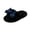 Black, variant on Women Big Flower Decor Single Strap Platform Slide Slippers, Woven Plush Fabric, Thick Cloud Cushion Insole, Deep Groove Anti Slip Outsole, Festive Casual Silhouette for Indoor Daily,Brown 5.5