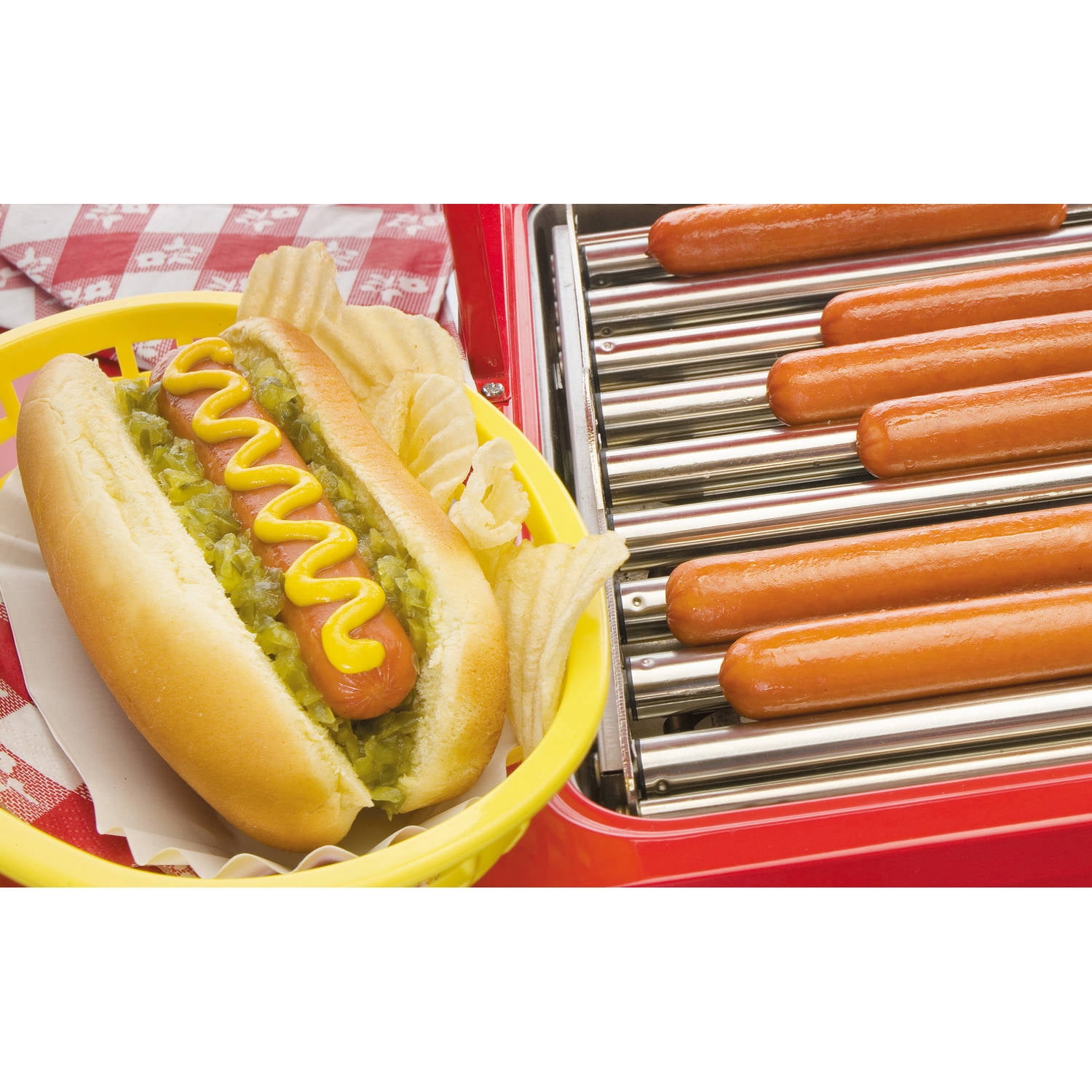 NOSTALGIA HDC701 HOT DOG CART w UMBRELLA
