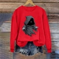 thumbnail image 3 of Halloween Fleece Lined Sweatshirts For Women Fall Crewneck Long Sleeve Ghost Printed Casual Pullover Tops S-XXL, 3 of 6