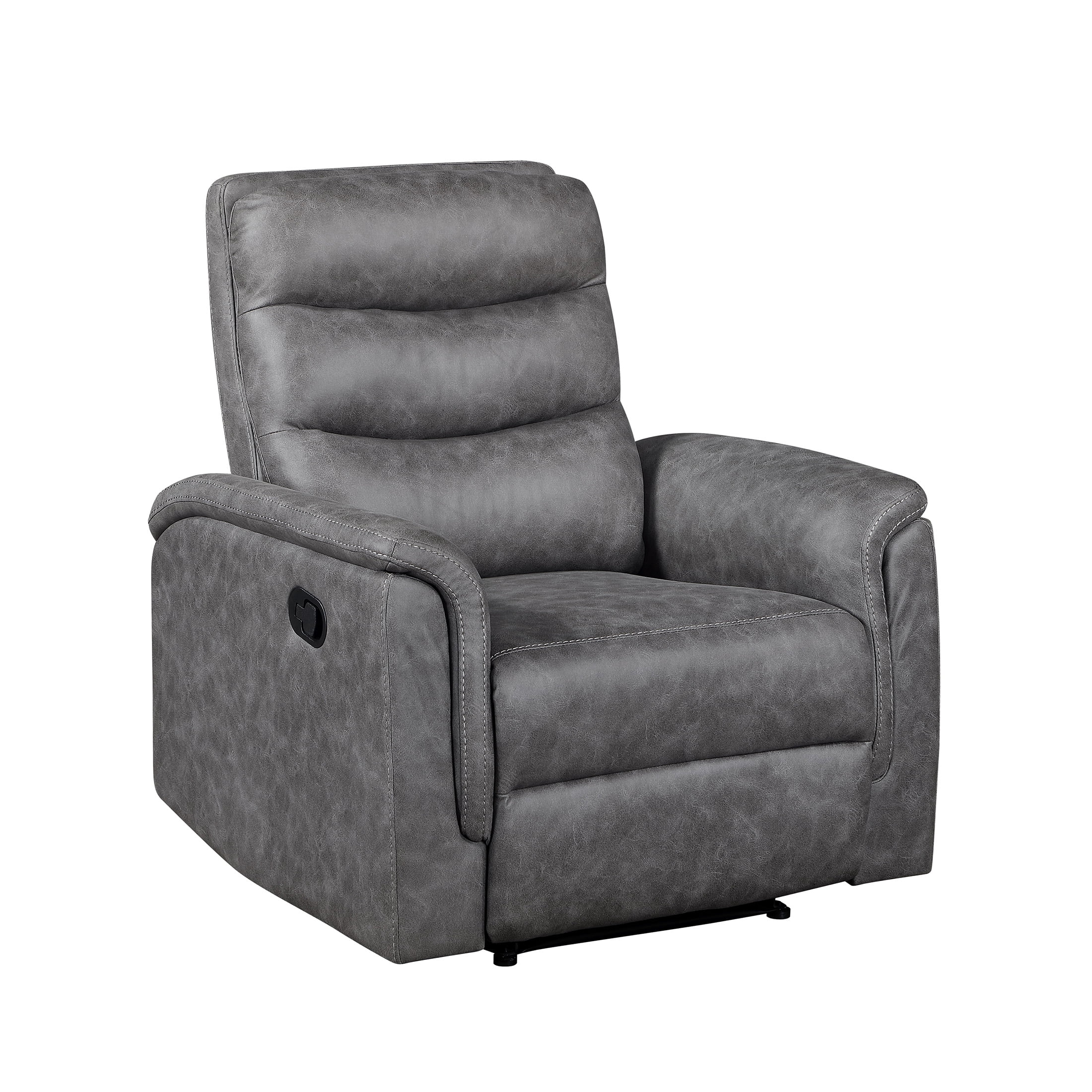 OakvillePark Solstice Microfiber Manual Reclining Chair, Gray