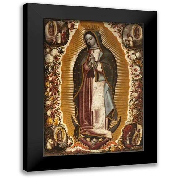 Arellano, Manuel de 11x14 Black Modern Framed Museum Art Print Titled - Virgin of Guadalupe