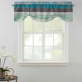 thumbnail image 2 of Tie Up Valances for Windows, Turquoise Wooden Grain Adjustable Valance Curtains Window Treatment for Living Room, Country Vintage Mottled Stripes Rod Pocket Kitchen Curtains & Drapes 42x12 Inch, 2 of 9