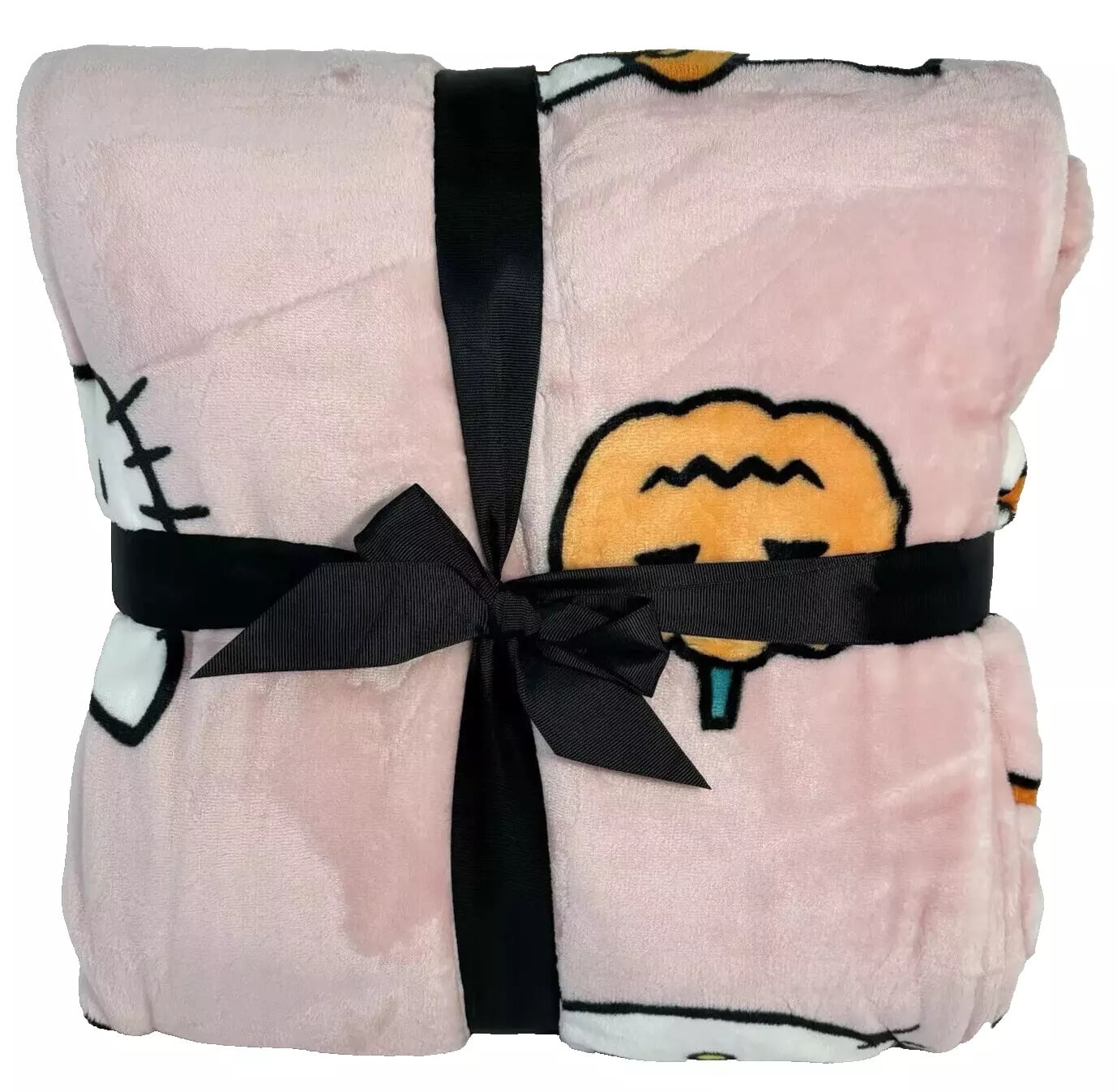 Hello Kitty Halloween Orange Pumpkin Hello Kitty Halloween Pink Throw Blanket Queen/Full 90"x90"
