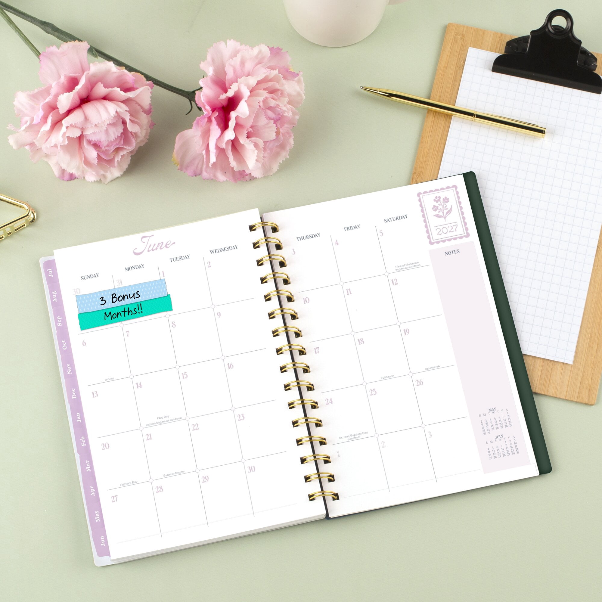 Cherrywood Lane for Mead Cambridge Academic 2026-2027 Weekly Monthly Planner