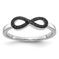 thumbnail image 5 of 14K White Gold Black Diamond Ring (0.081Cttw) Ring Size 6.75, 5 of 7