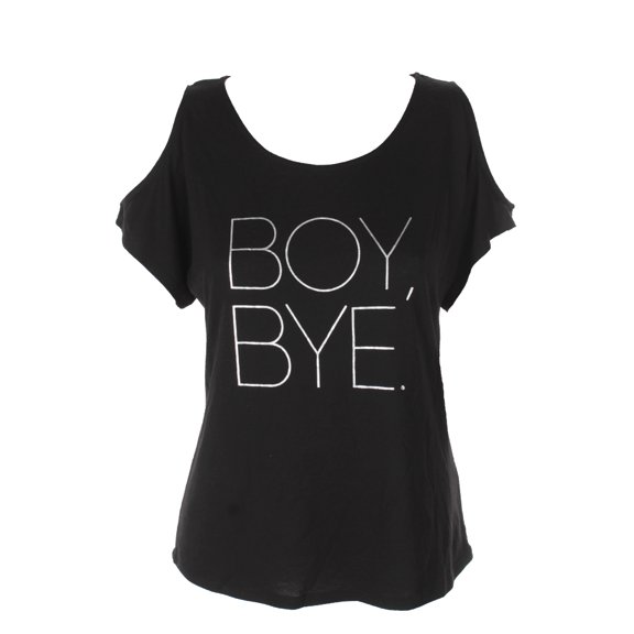 Material Girl Active Juniors Cold Shoulder T-Shirt Black Noir S