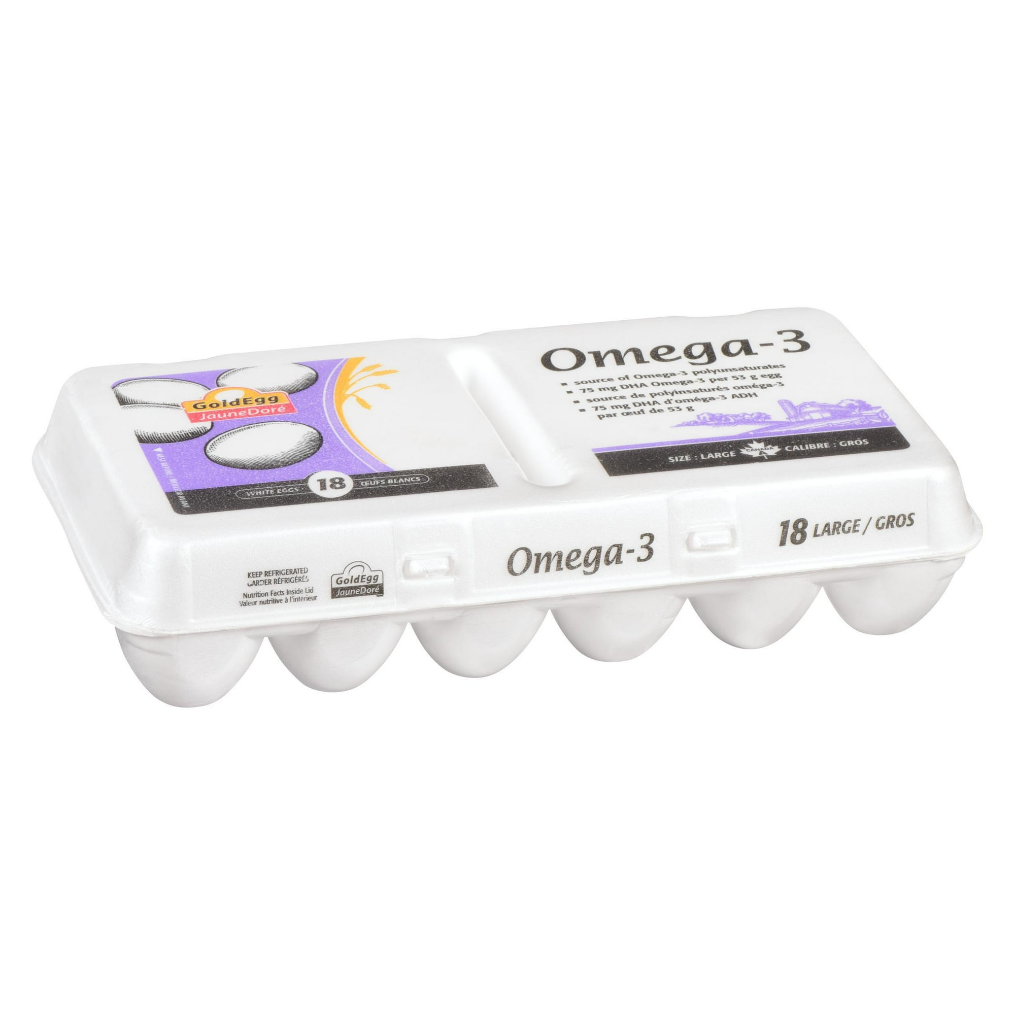 GoldEgg Omega 3 Large White Eggs Walmart