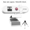 thumbnail image 1 of Computer Webcam Auto-focusing HD USB Online Adjustable PC Camera with Microphone Wired Replacement External Web Cam Camcorder White 2K, 1 of 9
