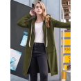 thumbnail image 6 of Womens Hoodies Sweatshirts with Zipper Oversized Fashion Long Hooded Fall Winter Jackets with Pockets Army Green M, 6 of 8