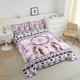 thumbnail image 4 of Hippie Dreamcatcher King Size Comforter Set Hot Pink Ombre Bedding Set,Purple Butterfly Down Comforter Watercolor Gradient Bed Set,Exotic Style Tribal Aztec Quilted Duvet, 4 of 7