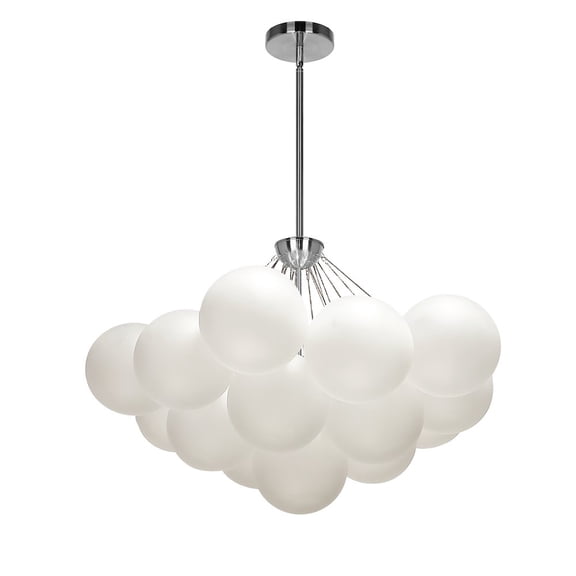 Dainolite 4 Light Polished Chrome Halogen Chandelier w/ Frosted Glass