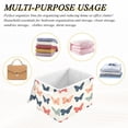 thumbnail image 6 of Yayeee Collapsible Cube Storage Bin with Lid Fabric Closet Decorative Basket with Handles, Orange Butterflies, 6 of 7