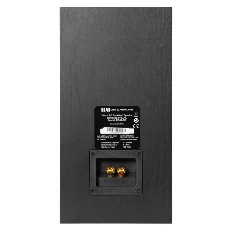 Elac DB62 Debut 2.0 Bookshelf Speakers - Pair (Black Ash Vinyl