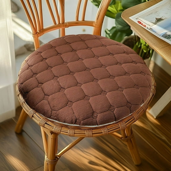 EGYMEN 14" Round Plush Cushion, Tatami Chair Pad, Floor Stool Cushion, Dining Table Seat Cushion, Winter Comfort Cushion