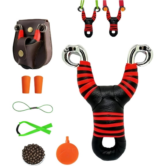1 PCS Slingshot for Adults, 2 Types of Anti-Frozen Bands for Dual Purpose, 4 in 1 Maganetic Bag