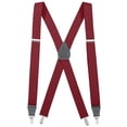 thumbnail image 1 of Mens Elastic X-back Adjustable Clip-on Suspenders With Leather Trim - Red (Regular, 46" Long), 1 of 1