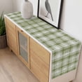 thumbnail image 4 of Sage Green Plaid Table Runner - 60 Inch Long, Kitchen Dining Table Runner Dresser Scarves, Modern Art Checkered Farmhouse Farmhouse Decor for Coffee Tables Wedding Party Banquet, 4 of 8