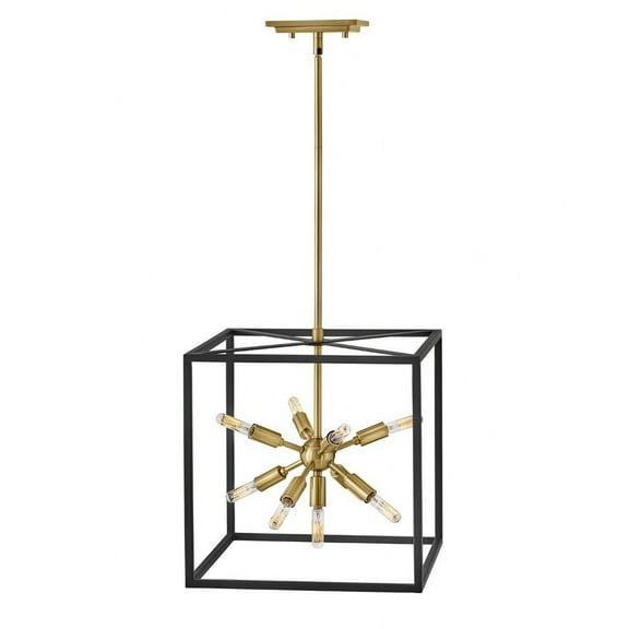 9 Light Small Pendant In Transitional And Modern And Mid-Century Modern Style-16 Inches Tall And 15 Inches Wide-Black Finish Hinkley Lighting