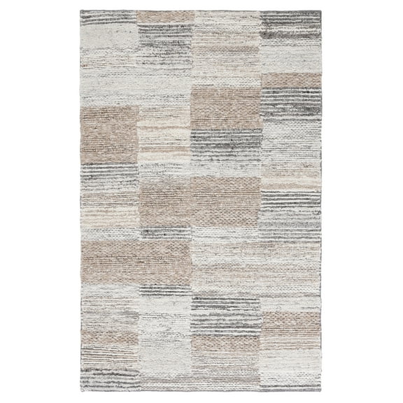 SAFAVIEH Casablanca Zayden Checkered Area Rug, Natural/Ivory, 5' x 8'
