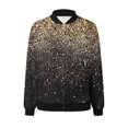 thumbnail image 6 of Feancey Gold Sequin Bomber Jackets for Women Glitter Lightweight Zip Up Fashion Jacket Sparkly Long Sleeve Stand Collar Party Coat Outwear with Pockets On Sale,Gold,M, 6 of 6