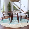 thumbnail image 4 of Life Is BETTER at The Beach Round Living Room Rugs 6 ft, Gradient Teal Green Ocean Beige Beach Washable Area Rug with Non-Slip Sturdy Edge Binding Round Carpet for Kitchen Office Bedroom, 4 of 9