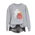 thumbnail image 7 of WEIWEN Halloween Sweatshirts for Women Cute Ghost Pumpkin Graphic Crewneck Long Sleeve Sweaters for Women Spooky Season Pullover Tops Womens Fall Fashion Clothing Light Gray, M, 7 of 7