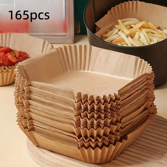 165pcs-Deep Fryer Parts And Additions, 110/165/275 Pack Air Fryer Liners - Universal for Oven And Microwave, Non-Stick Baking Paper - Uncoated, High Temperature Resistant, Suitable for Home And Comme