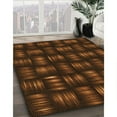 thumbnail image 3 of Ahgly Company Machine Washable Indoor Square Transitional Mahogany Brown Area Rugs, 5' Square, 3 of 7
