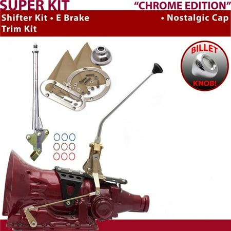American Shifter C4 Shifter Kit Chrome 12 in. E Brake Trim Kit for F055C
