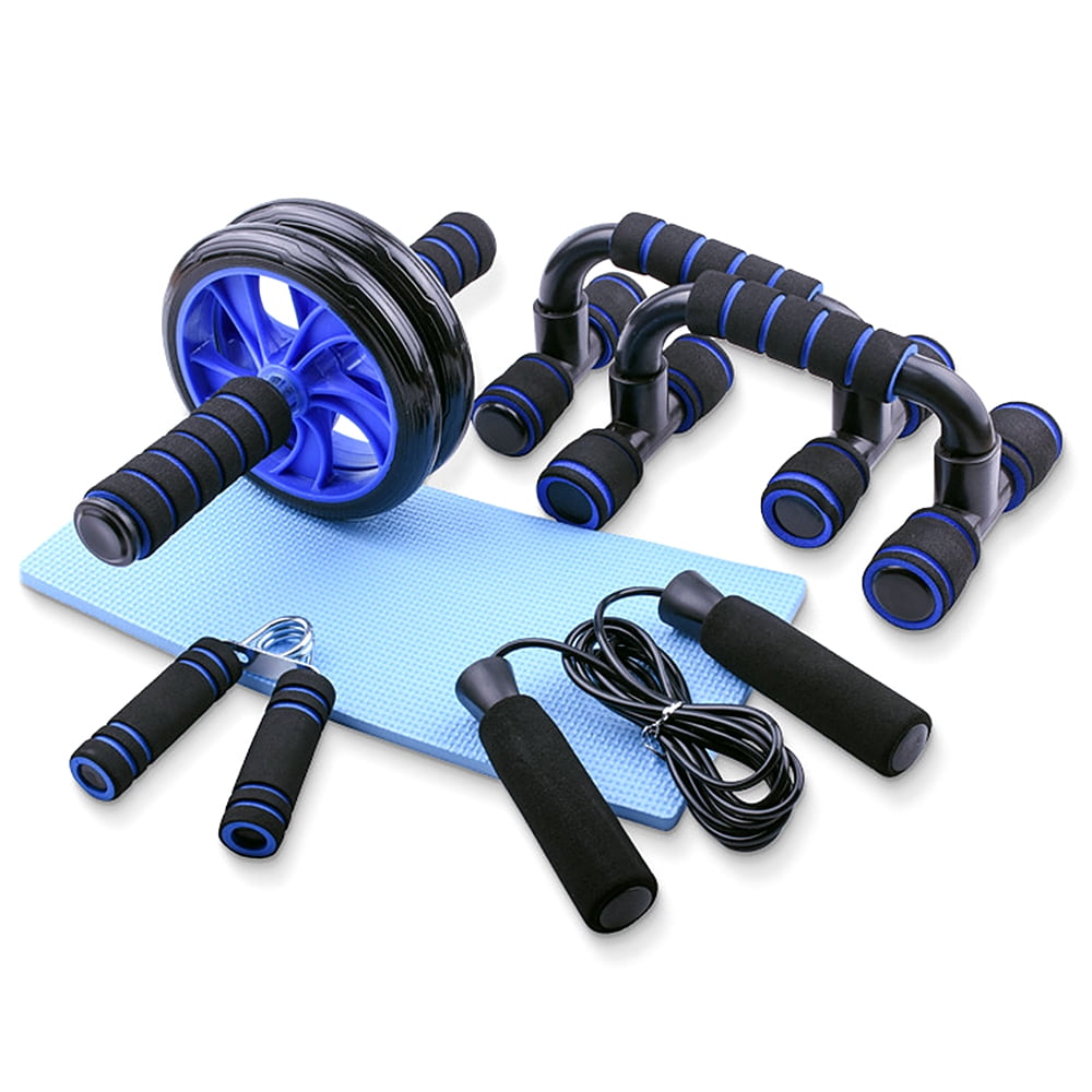Details about   Fitness Abdominal Trainer Kit AB Wheel Roller Push-Up Bars Jump Rope Knee Pad US 