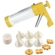 thumbnail image 1 of Prensa de galletas clásica de acero inoxidable, con 23 discos de plantilla decorativos y 6 puntas de glaseado, pistola para prensar galletas Spritz, máquina para hacer galletas, duradera y fácil de, 1 of 8