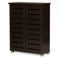 thumbnail image 1 of Baxton Studio Adalwin Armoire de Rangement Moderne et Contemporaine à 2 Portes en Bois Brun Foncé pour Entrée, 1 of 5