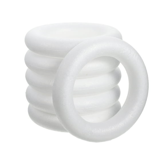 DEEPCRAFF Foam Wreath White 6Pcs 7.86X7.86X1.38In