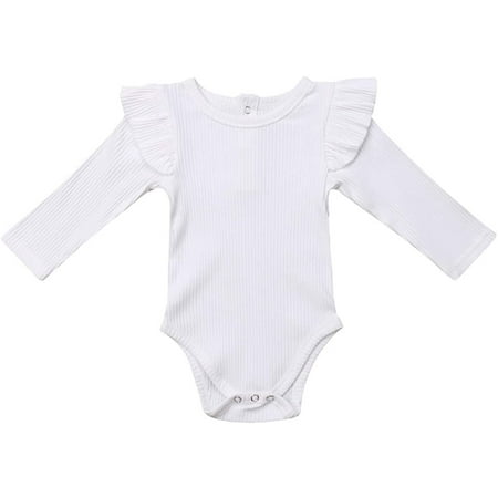 

Infant Girl Romper Ruffle Long Sleeve Bodysuit Newborn Baby One-Piece Outfits