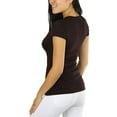 thumbnail image 5 of ToBeInStyle Women's Slim Fit Scoop Neck Short Sleeve Longline Tee, 5 of 5