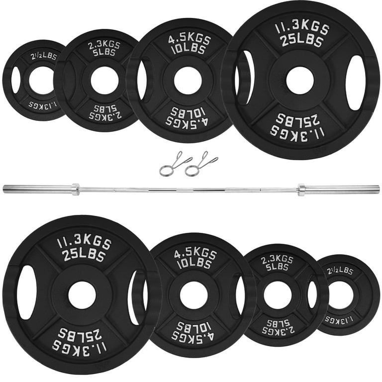 BalanceFrom Cast Iron Olympic Weight Including 7FT Olympic Barbell