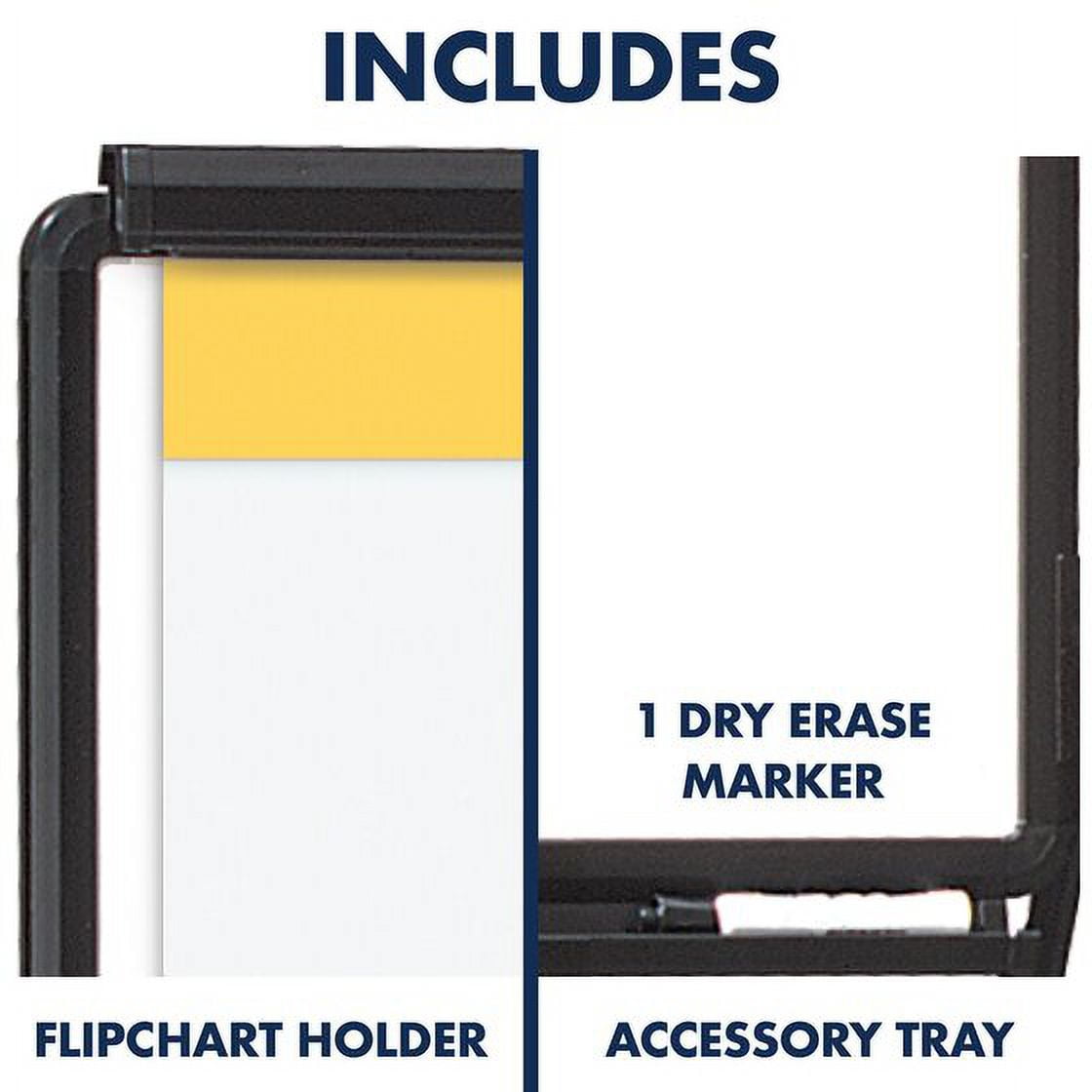 Quartet Ultima Easel, Whiteboard/Flipchart, 27" x 34", Reversible, Black Frame
