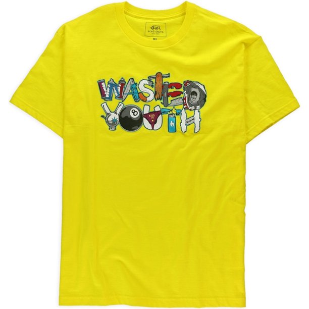 Camiseta gráfica Ecko Unltd. Wasted Youth para hombre Amarilla Pequeña