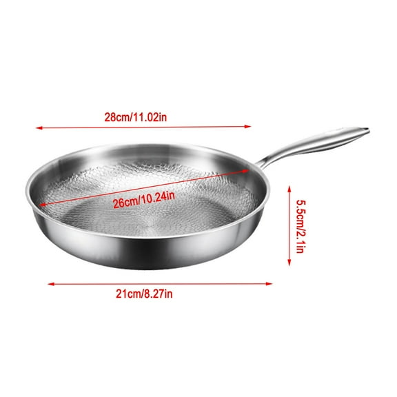 Pure Titanium Frying Pan Uncoated Nonstick Induction Safe Lid Cookware with Spatula Gourmet Cooking Skillet