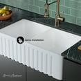 thumbnail image 2 of Delice 33" Double Basin Fireclay Farmhouse Kitchen Sink in Glossy White, 2 of 9