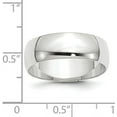 thumbnail image 3 of Solid 14k White Gold 7.2mm Lightweight Half Round Wedding Band Size 10.5 - Ring Size 10.5, 3 of 6