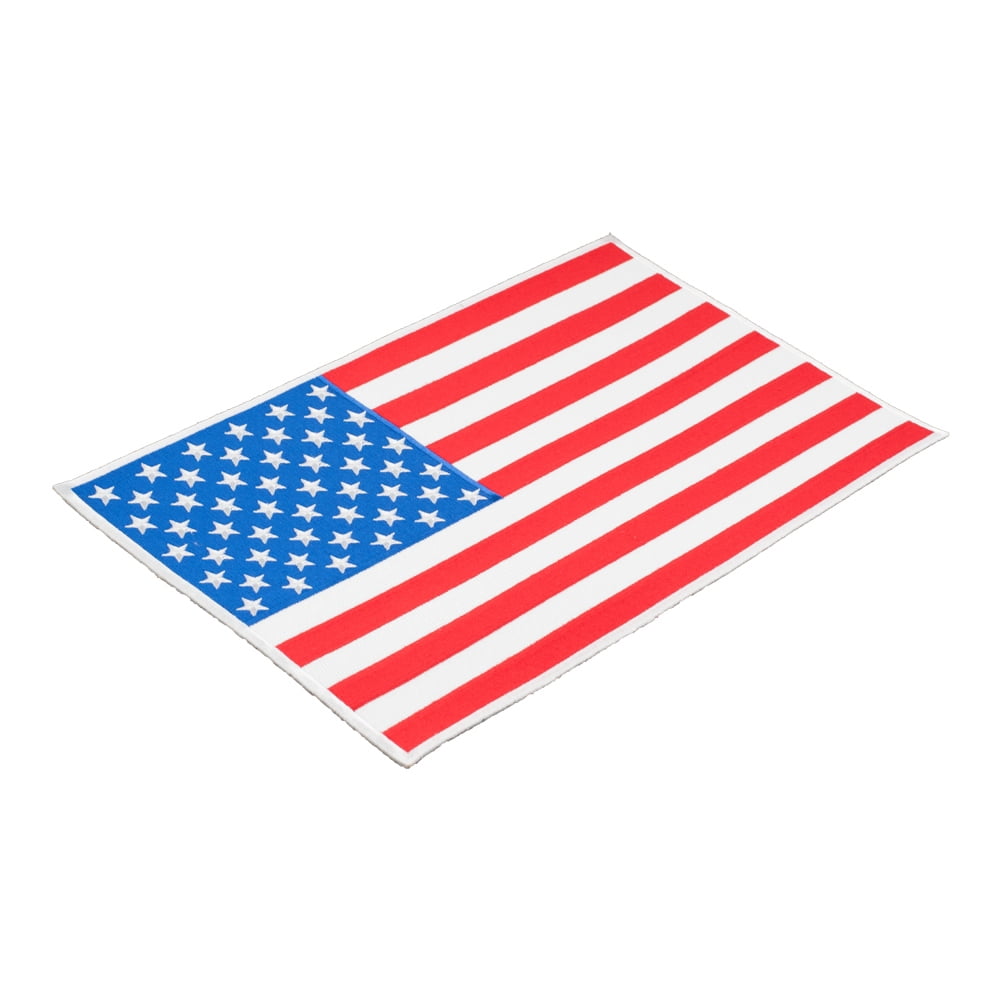 White Bordered American Flag Patriotic Embroidered Iron On Sew On Biker Patches.