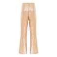 thumbnail image 4 of Haitryli Women's Sparkle Sequin Pants Drawstring Waist Wide Leg Straight Leg Long Pants for Nightclub Gold S, 4 of 6