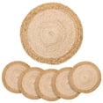 thumbnail image 1 of Mantel individual BAVIFY de 33 cm, redondo, tejido, juego de 6 unidades, color natural, 1 of 6