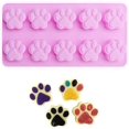 thumbnail image 3 of JM Juego de 4 moldes de silicona antiadherentes para chocolates, dulces, gelatina, cubitos de hielo, golosinas para perros, moldes con forma de pata de perro y hueso JM, 3 of 5