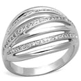 thumbnail image 1 of Alamode 3W828-9 Women Rhodium Brass Ring with AAA Grade CZ in Clear - Size 9, 1 of 1
