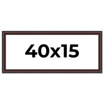 40x15 Frame Brown Round Mahogany Solid Wood Picture Frame | 1.625 Inch Moulding Width | with UV