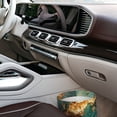 thumbnail image 7 of Wukai Emerald Color Gold Marble Print Car Trash Can - Easy to Clean Hanging Garbage Bin - Removable Liner - Leak-Car Garbage Can - Waterproof Trash Can for Car and SUV, 7 of 7