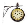 thumbnail image 1 of Reloj de pared colgante de doble cara de estilo europeo, reloj despertador redondo de decoración del hogar de metal de hierro Methold JJ9733-00B, 1 of 6